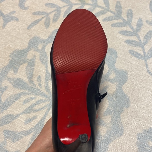 Authentic Christian Louboutin Black Belle Ankle Bootie Boots Red Sole Bottoms 38 - Picture 7 of 16